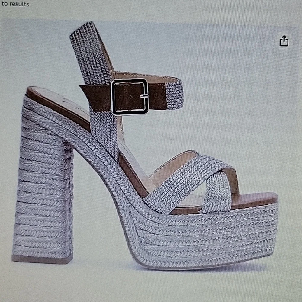 Jessica Simpson Brycen platform high chunky heel sandal platino size 10 NEW…